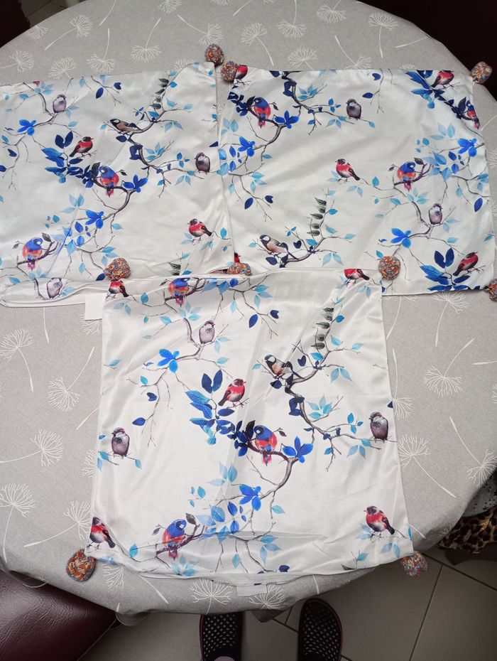 Lot housses coussins oiseaux