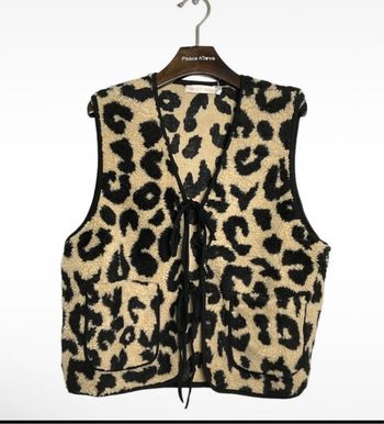 Veste sans manches imprimé léopard