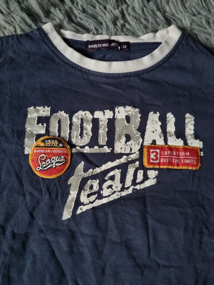 T-shirt marine avec écriture Football 5ans - photo numéro 2