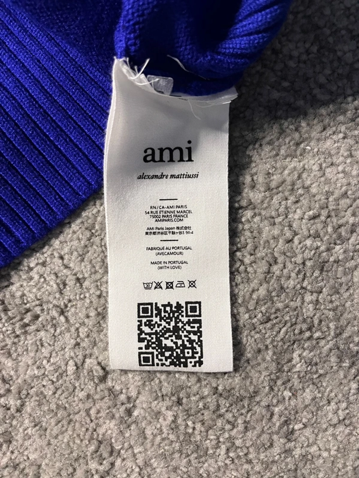 Pull Ami Paris Bleu  S - photo numéro 5