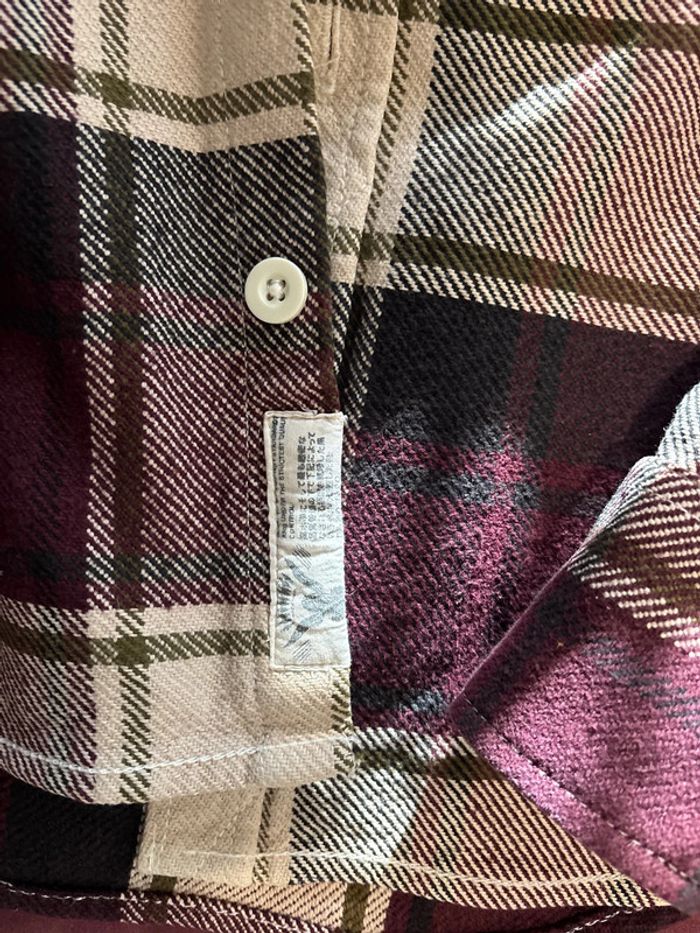 Veste chemise bordeaux beige - photo numéro 5