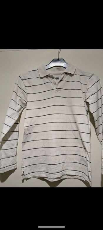 Polo HPW blanc à rayures. Taille 12 ans.