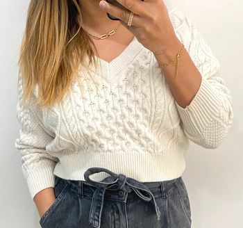 Superbe Pull Court Crème Taille M
