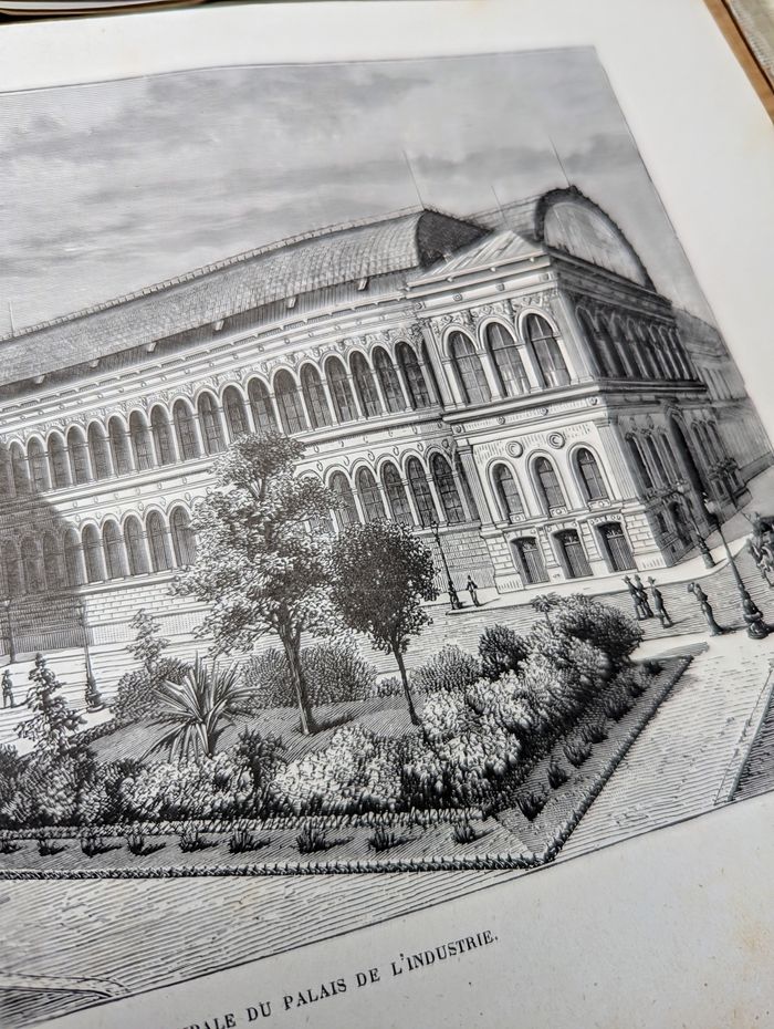 Imprimée en 1883, le Palais de l'Industrie, Paris VIIIème. Vintage Authentique. - photo numéro 10