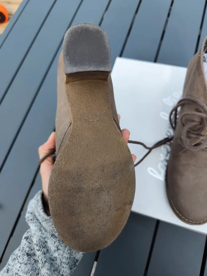 🥿 Bottines à talons en suédine kaki – T.37 - photo numéro 4