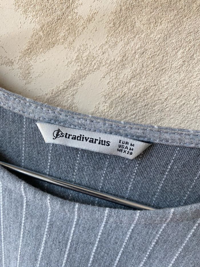 Robe rayée grise Stradivarius M - photo numéro 6