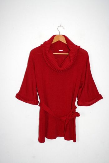 Pull rouge avec ceinture taille 50/52