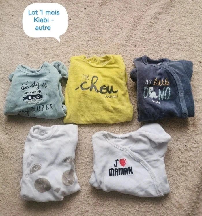Lot de 5 pyjamas - Kiabi - Taille 1 mois