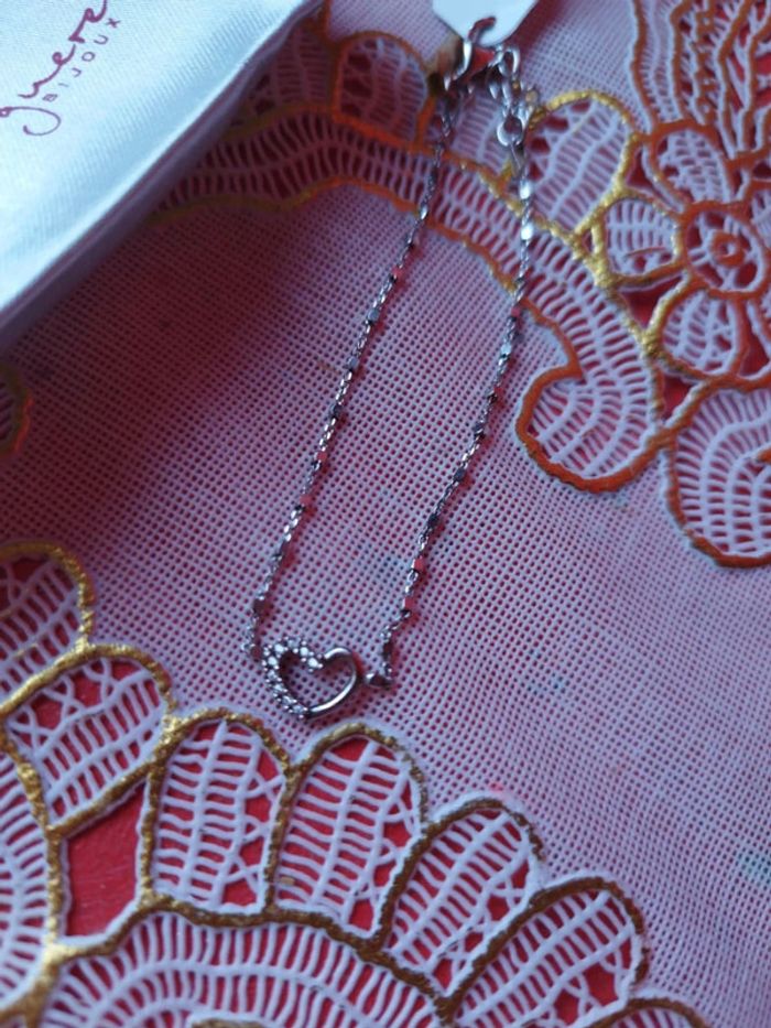 Bracelet en argent 925 forme de coeur neuf - photo numéro 8