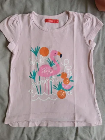 T-shirt flamant rose 4 ans