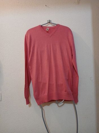 Sweat col V homme rose " basic collection " taille m