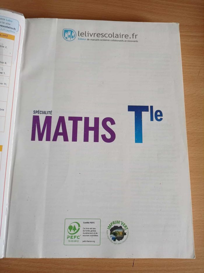 Spécialité Maths Terminale - photo numéro 2