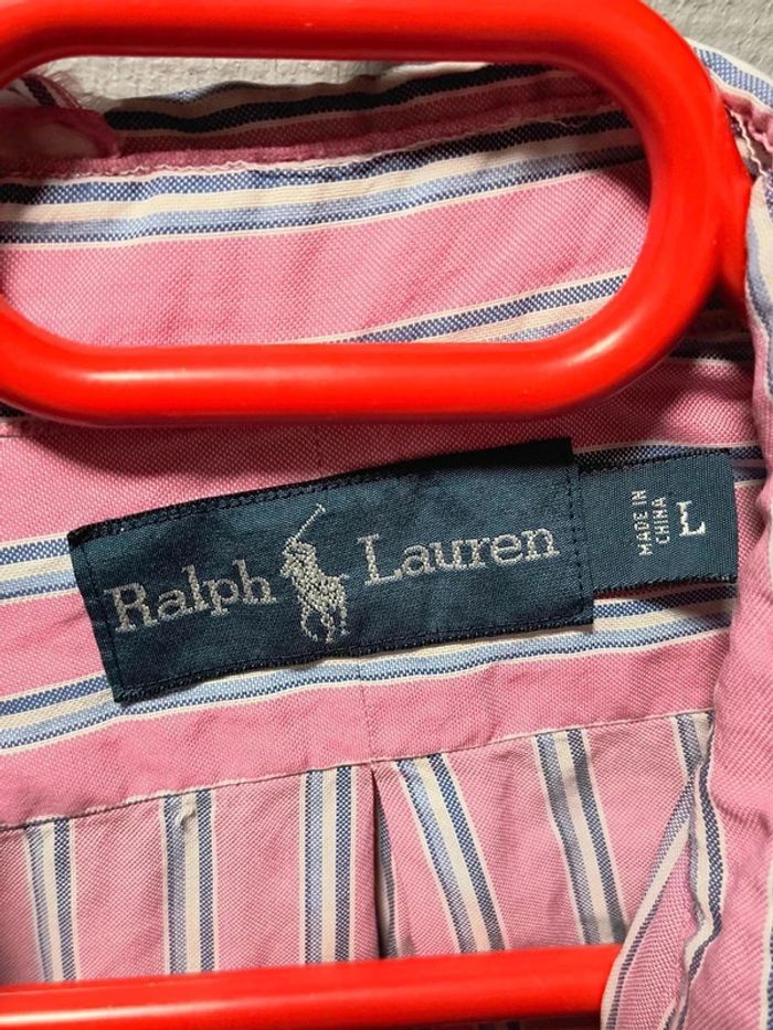 Chemise Ralph Lauren rayée rose vintage Y2K – Élégance intemporelle - photo numéro 5