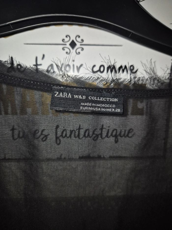 Magnifique haut tout en transparence et broderies anglaises Zara W&B collection taille M - photo numéro 6