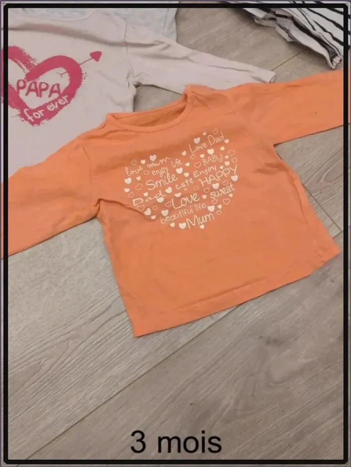 Lot de 4 t shirt manches longues 3 mois - photo numéro 2
