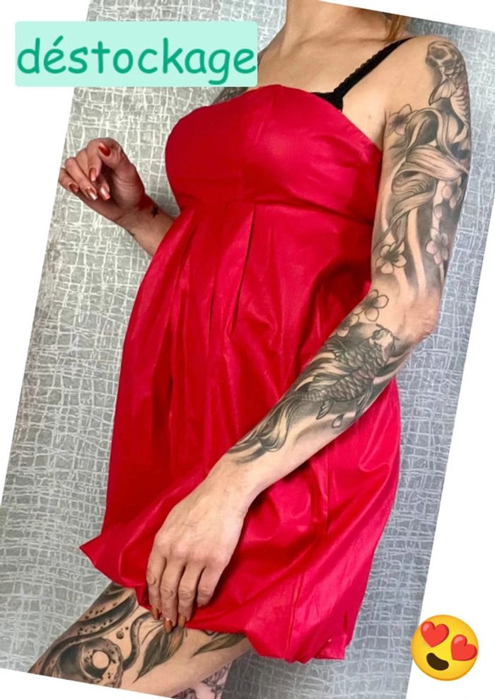 SOLDÉ - Robe boule bustier mini taille 34 - 100 % coton - photo numéro 4