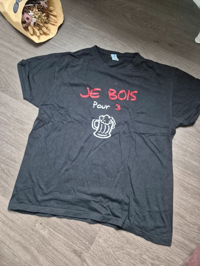T-shirt homme annonce grossesse (je bois pour 3)