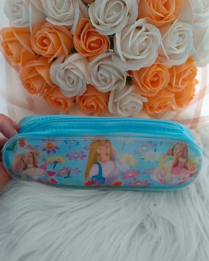 Trousse scolaire barbie bleu - photo numéro 2