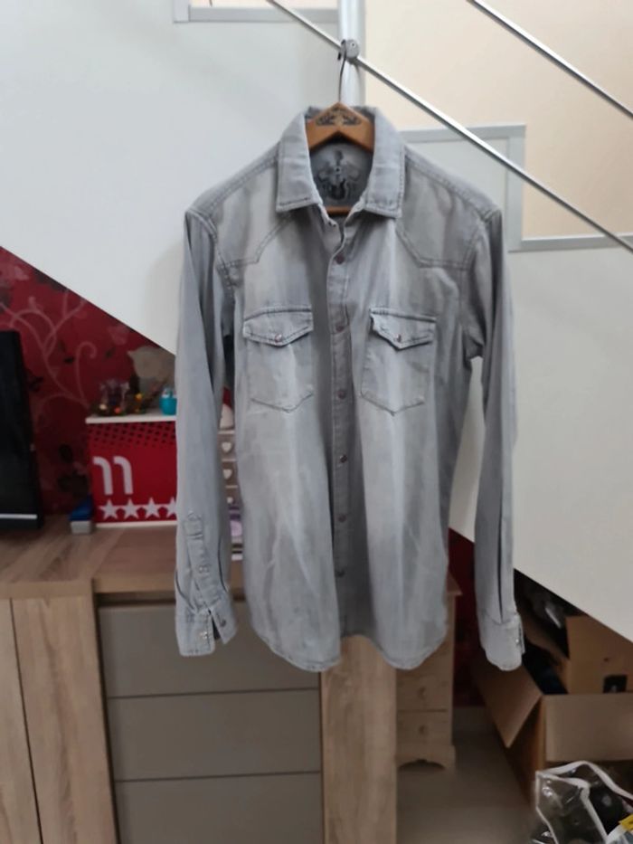 Veste chemise légère imitation jean taille M - photo numéro 2