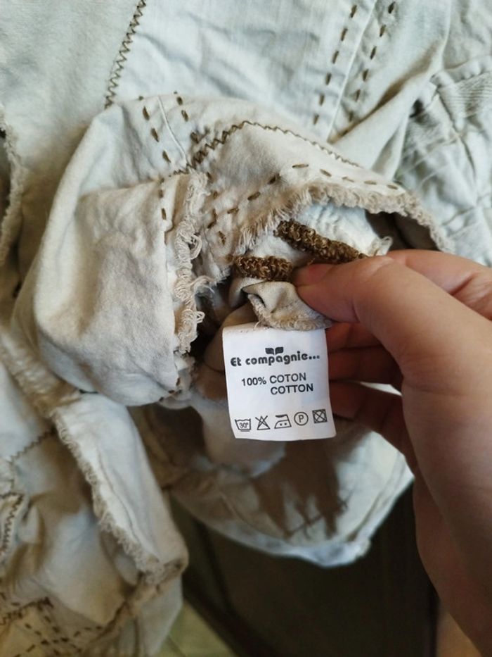 Veste beige patchwork vintage y2k L/40 blazer - photo numéro 14