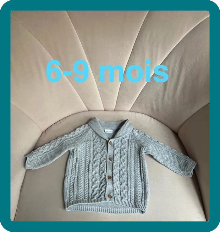 Gilet mixte en maille torsadée style irlandais 6/9 mois - Next Baby
