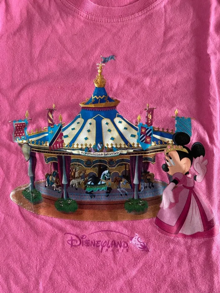 T-shirt disney Minnie mouse fantasyland Disneyland Paris fille 4 ans rose princesse - photo numéro 2