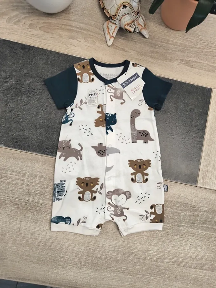 Combishort coton léger garçon 9 mois 74cm Petit Béguin - photo numéro 2