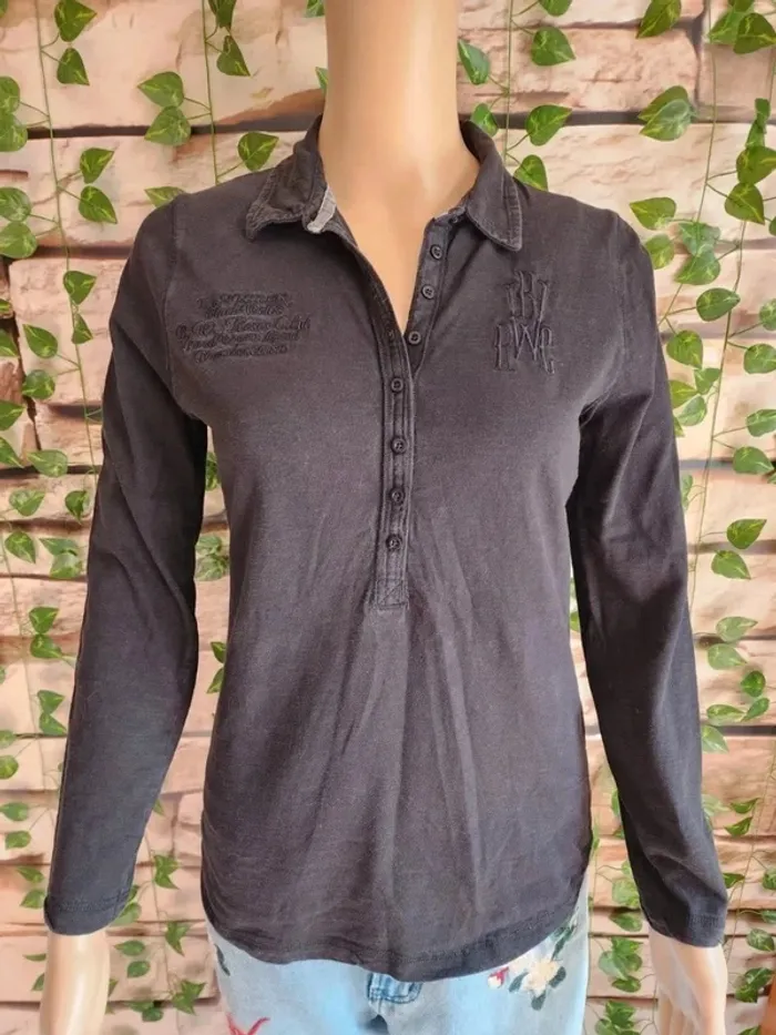 🌸Polo noir femme Black Wellis Taille 38🌸 - photo numéro 2