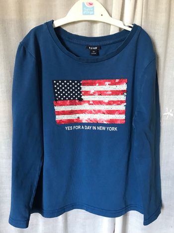 T-shirt drapeau Amérique sequins 6 ans Kiabi