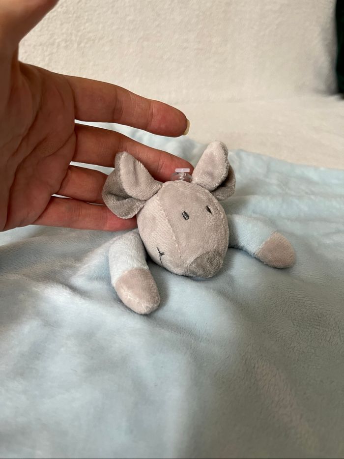 Doudou bleu souris Neuf - photo numéro 3