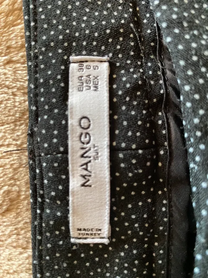 Pantalon cigarette stretch noir à petits pois blancs - photo numéro 4