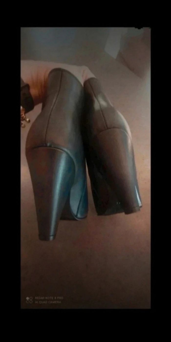 Bottines Esprit cuir noires - photo numéro 6