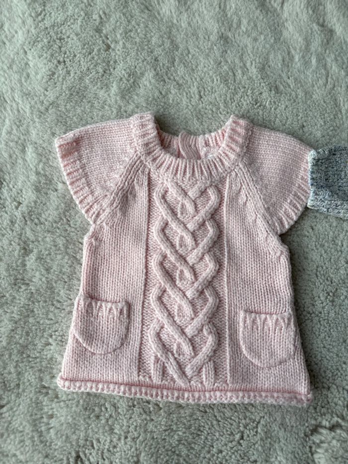 👚 lot 2 pulls hiver - bébé fille - 1 mois - kitchoun - très bon état - photo numéro 2