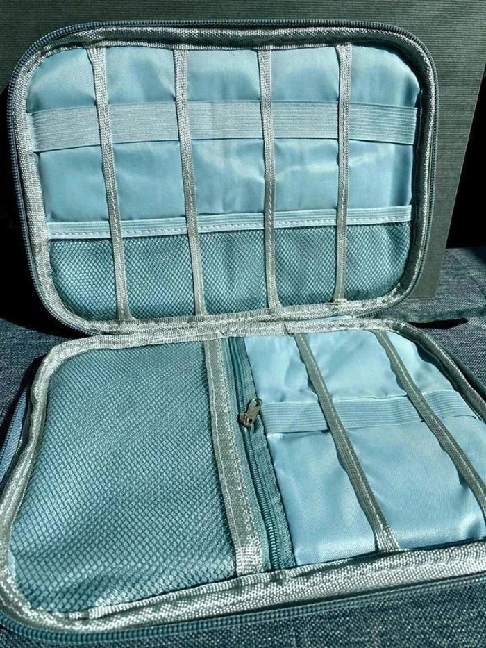 Sac Organisateur pour câbles 15 Emplacements Voyage Gris NЕUF