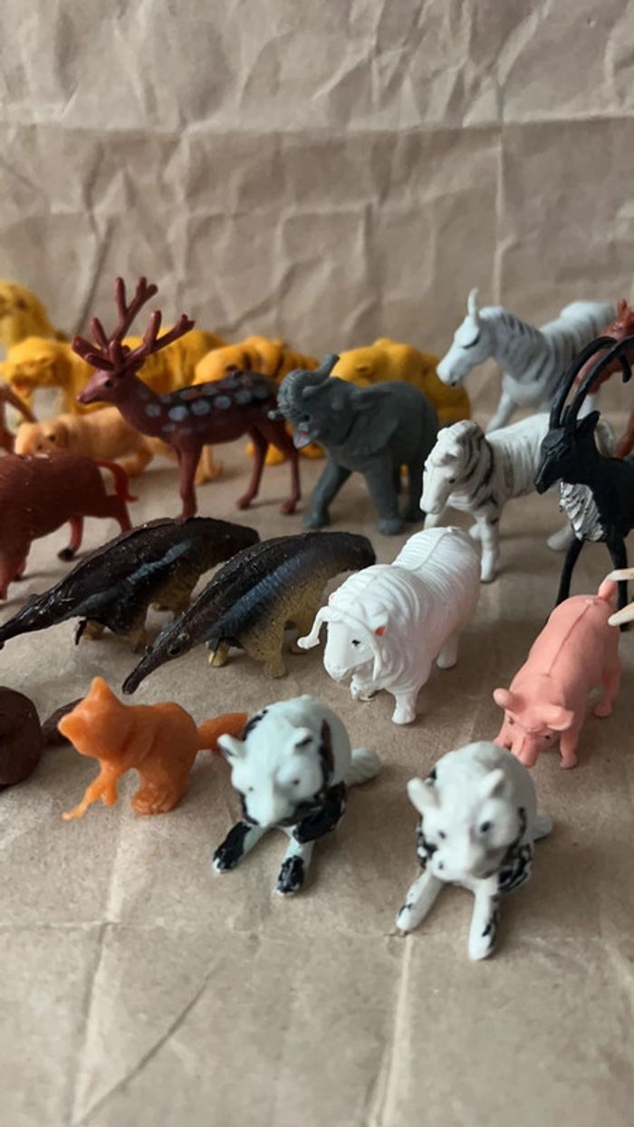 Lot de 28 animaux divers savane, forêt et ferme - de 2 à 7cm - photo numéro 5