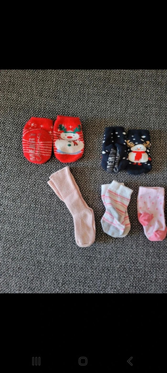 Lot 7 paires chaussettes filles Noël 15-18 - photo numéro 2