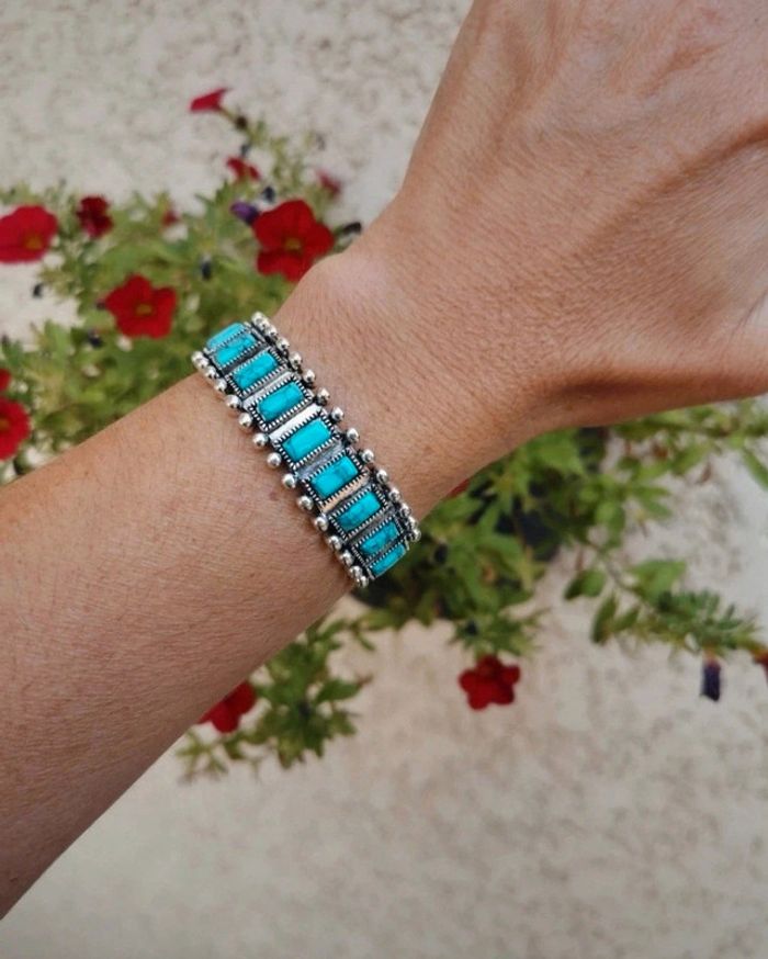 A36 bracelet jonc turquoise bohème ajustable tendance