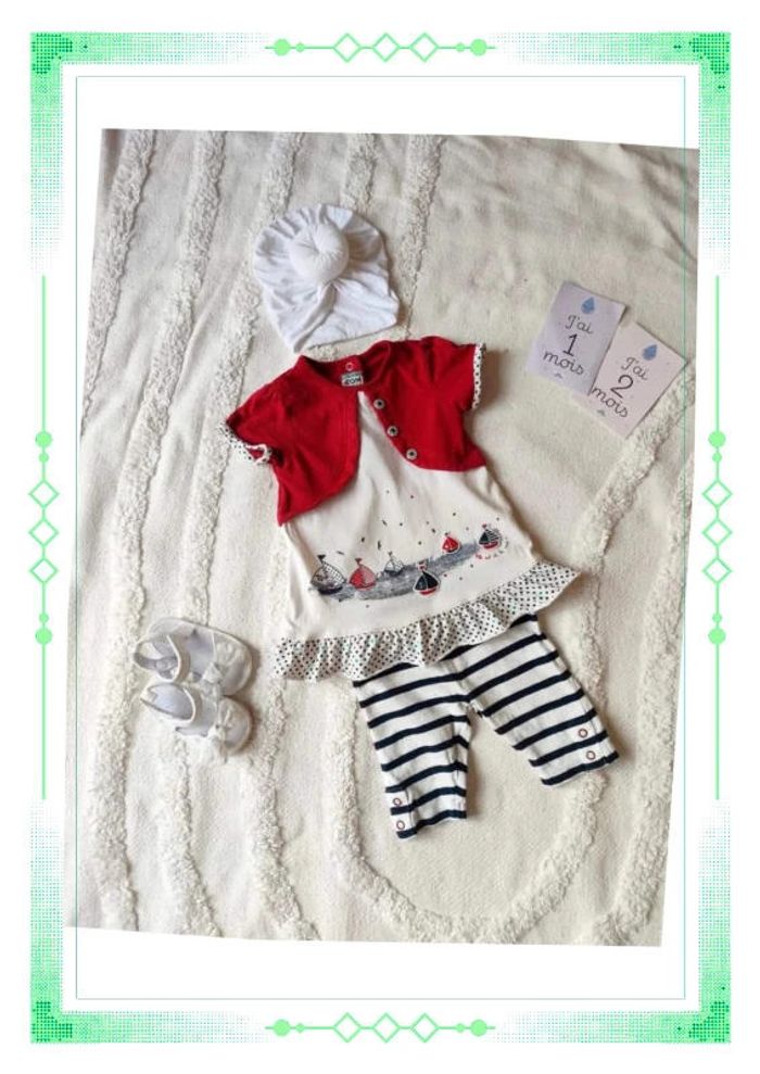 Ensemble fille marinière 12 mois