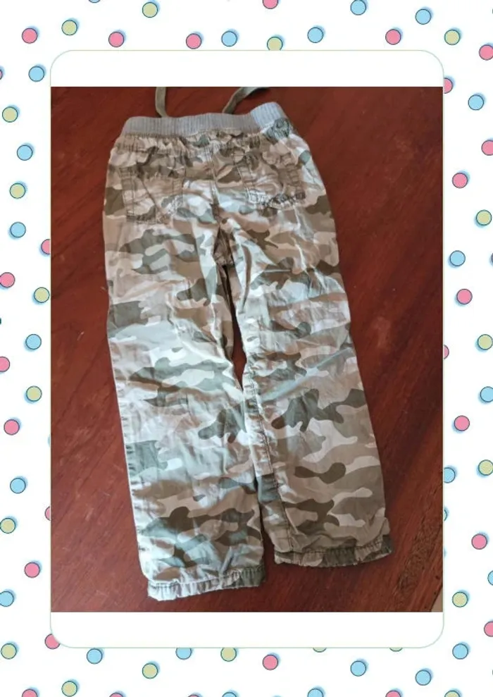 Pantalon camouflage vert et beige - photo numéro 6