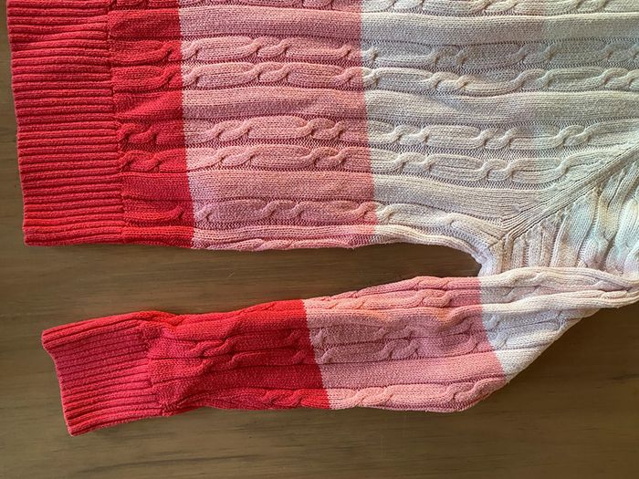 Pull maille avec tresses Tommy Hilfiger blanc rose avec capuche 12/14 ans - photo numéro 16