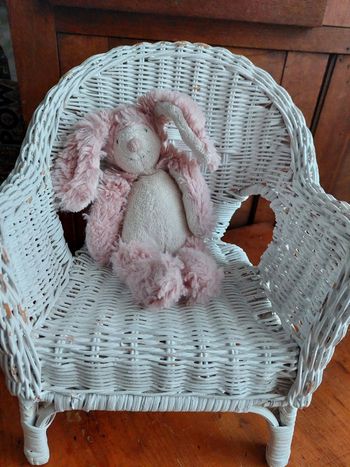 #P5 - Doudou hochet lapin rose La Bande à Basile Moulin Roty