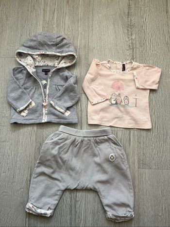 Ensemble 3 pièces fille Sergent Major – 3 mois / 60 cm 🐧💖
