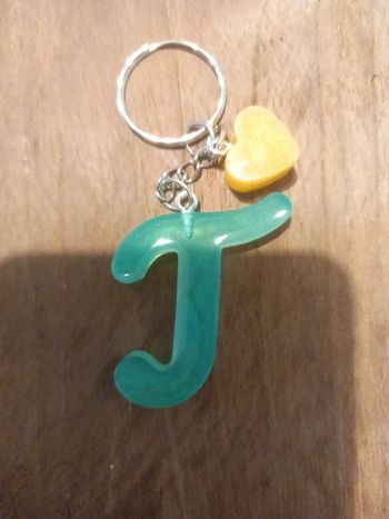 Porte clé lettre T résine epoxy