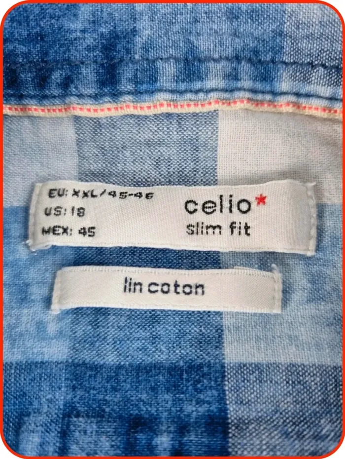 Chemise à rayures bleu et blanc Celio Taille L - photo numéro 3