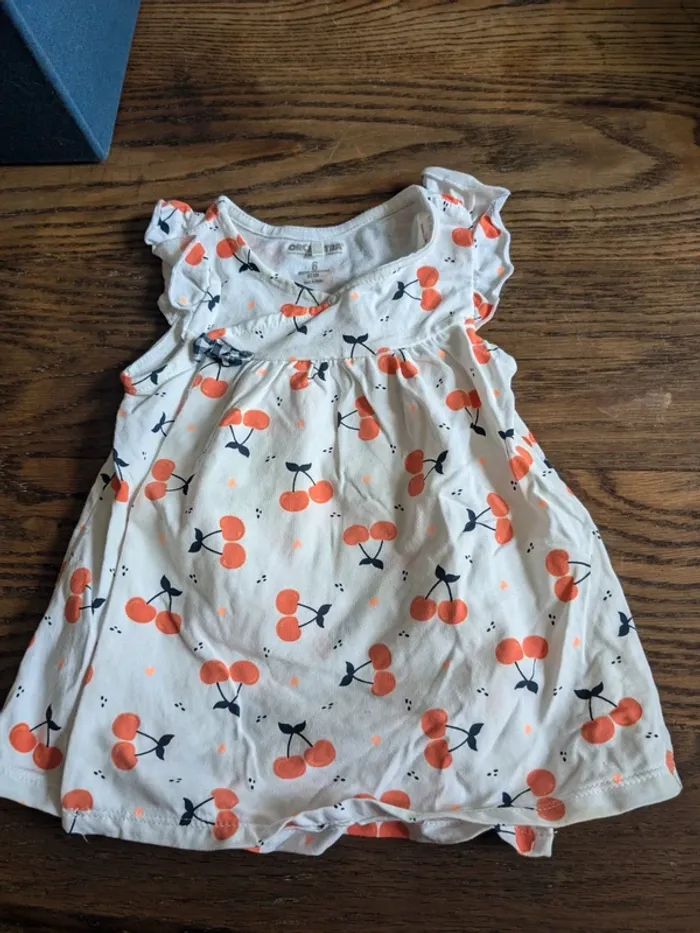 Jolie robe Cerise orangée Orchestra 6mois/67cm.