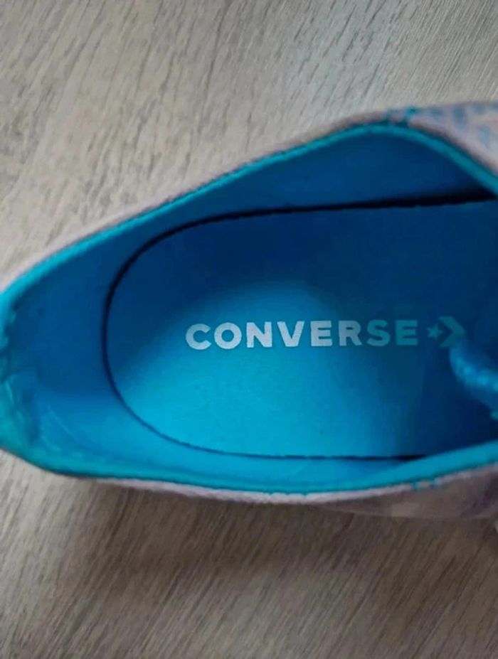 Converse basses neuves 35,5 tye and die : violettes, blanches et turquoise - photo numéro 3