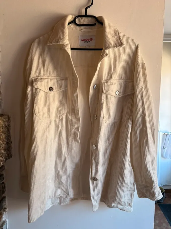 Veste côtelée crème