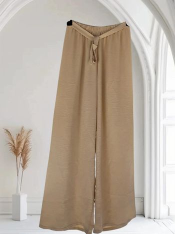 Pantalon large beige