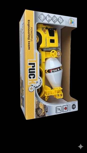 Camion bétonnière PUG Jaune Équipe d'Ingénierie - Sons & Lumières ! NEUF SOUS EMBALLAGE