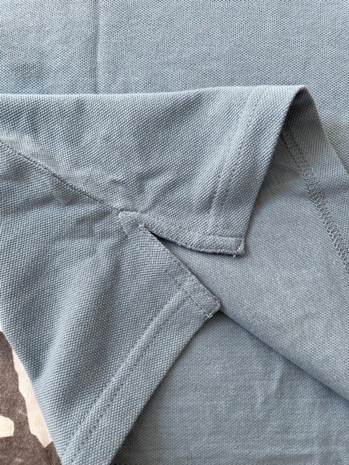 Polo neuf bleu/gris taille S 100% coton jetées - photo numéro 4